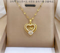 14K Gold Plated Love Heart Pendant Women's Necklace Sensuous Design PG-06