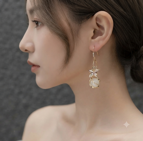 LILY 14K Gold Plated Cubic Drop Earrings — Women's Fashion Jewelry