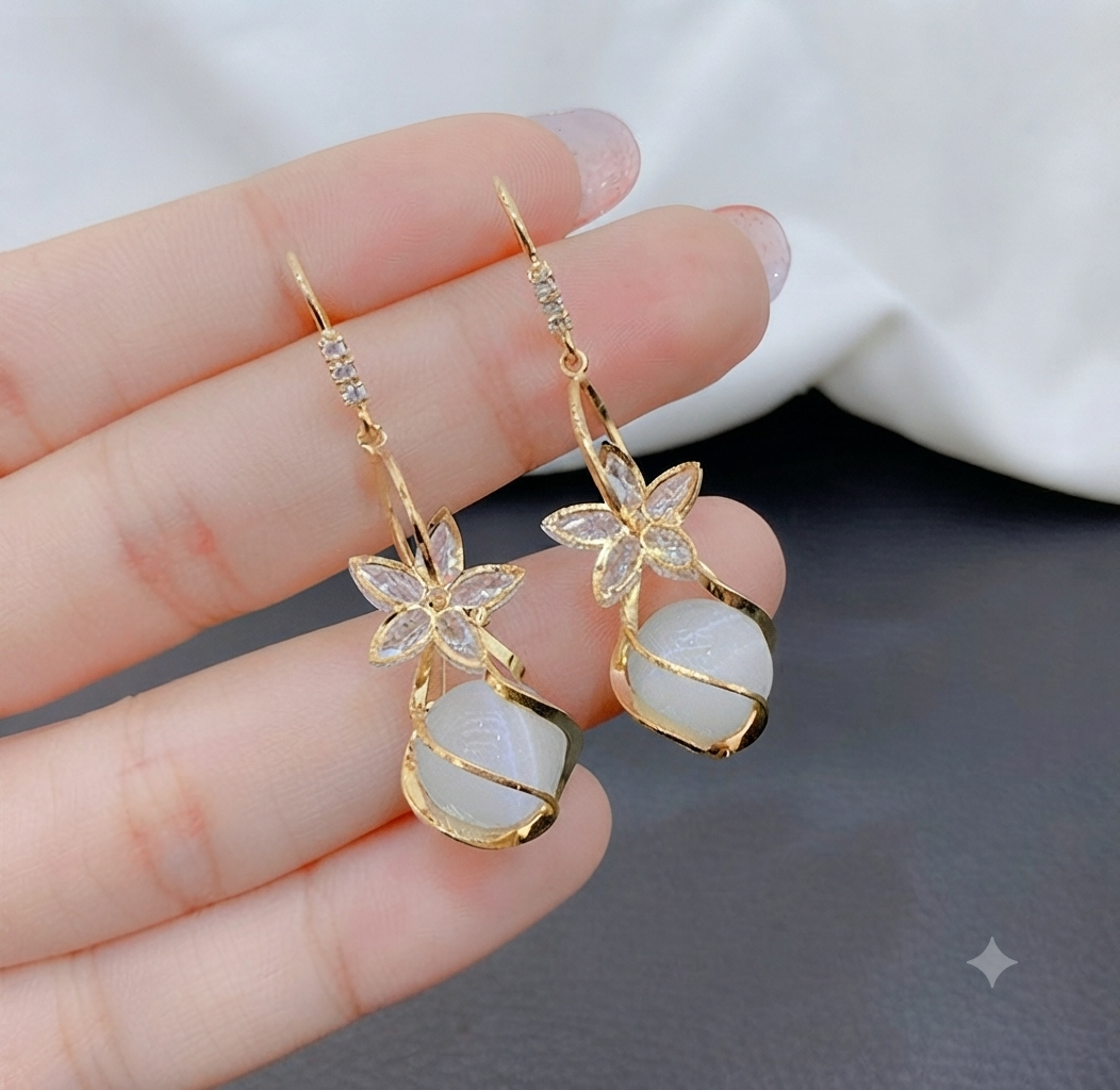 LILY 14K Gold Plated Cubic Drop Earrings — Women's Fashion Jewelry