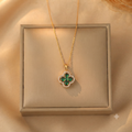 LILY 18K Gold Plated Clover Necklace — Special Zirconia Pendant Women's Jewelry
