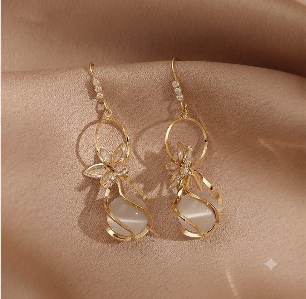 LILY 14K Gold Plated Cubic Drop Earrings — Women's Fashion Jewelry