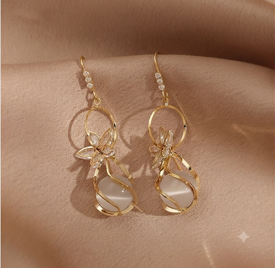 LILY 14K Gold Plated Cubic Drop Earrings — Women's Fashion Jewelry