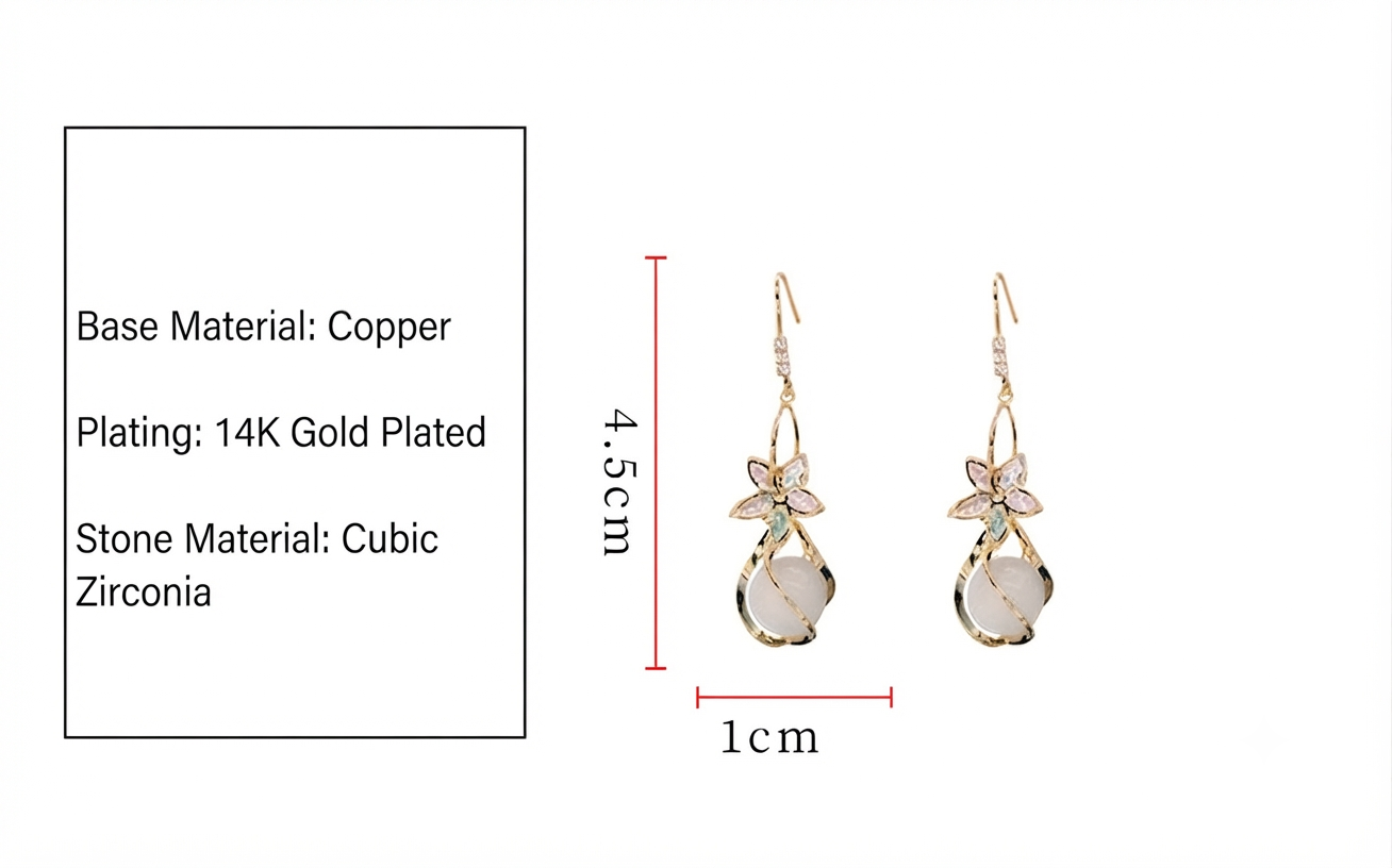 LILY 14K Gold Plated Cubic Drop Earrings — Women's Fashion Jewelry