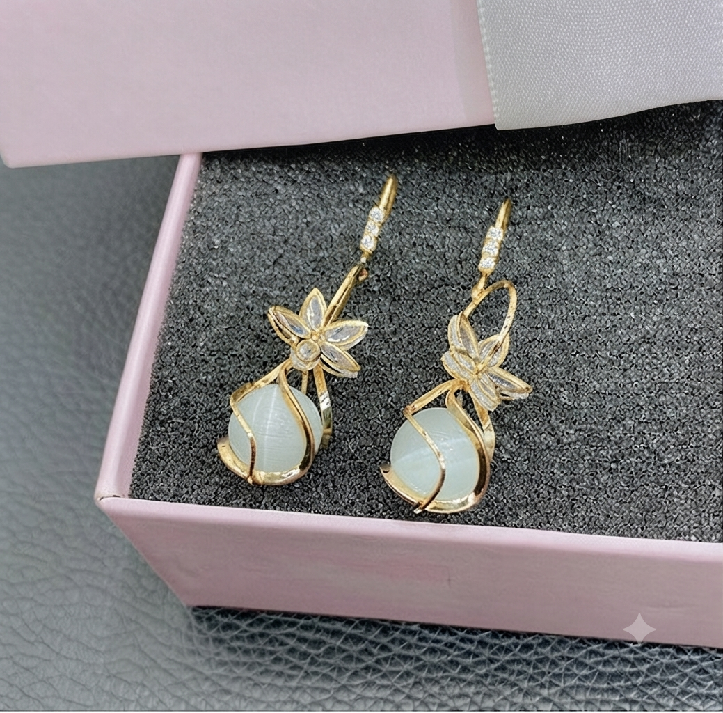 LILY 14K Gold Plated Cubic Drop Earrings — Women's Fashion Jewelry