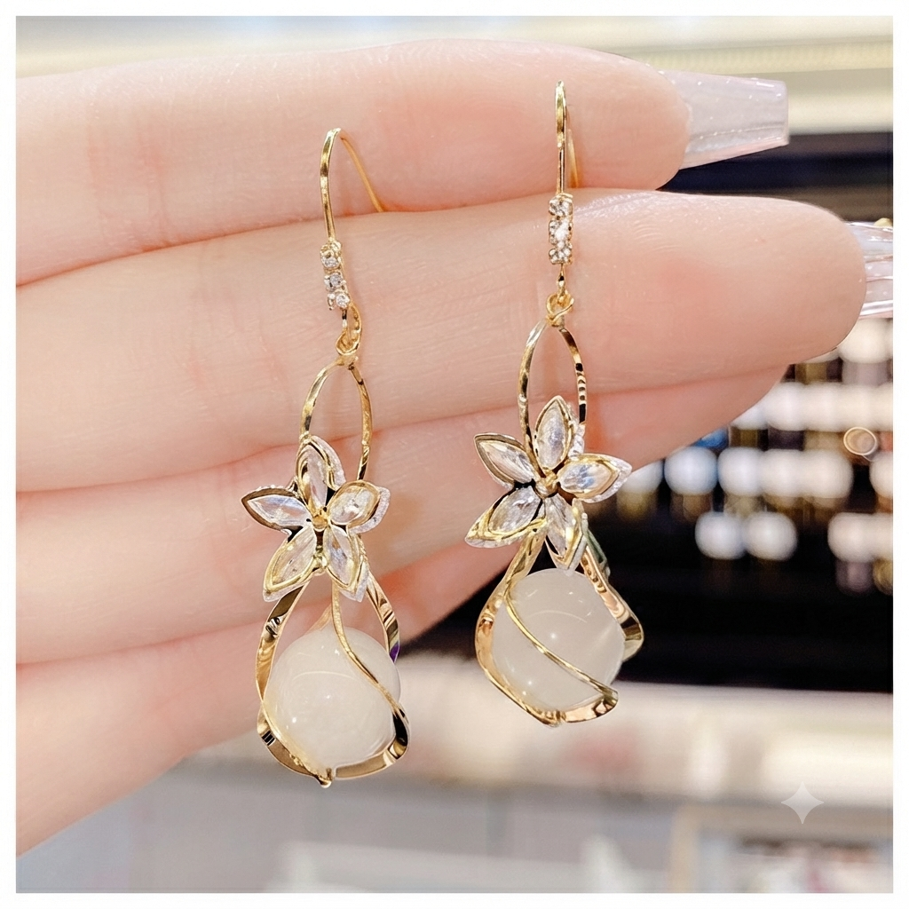 LILY 14K Gold Plated Cubic Drop Earrings — Women's Fashion Jewelry